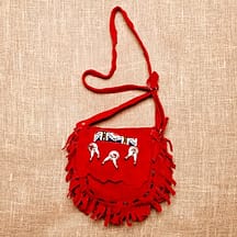 8091 - Medium Leather Purse Red