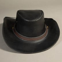 8910 - Leather Hat Black