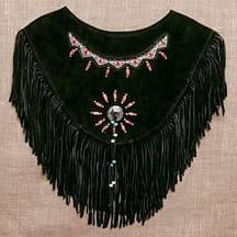 8653 - Women's Leather Poncho Black