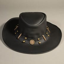 8610 - Leather Hat Black