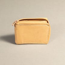 7133 - Bifold Zipper Wallet Tan