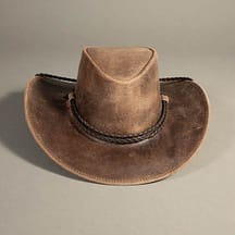 8775 - Leather Hat Grey