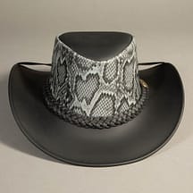 8789 - Leather Hat Silver