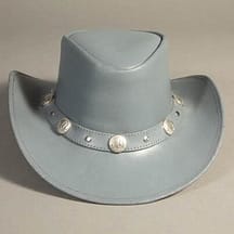 8945 - Leather Hat Grey