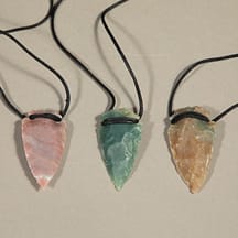 96111 - Medium Arrowhead Pendant Black String