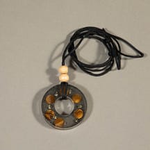 96314 - Organite Pendant Tigers Eye With Wood Bead