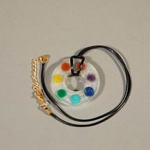 96332 - Organite Pendant rainbow With Gold Clasp
