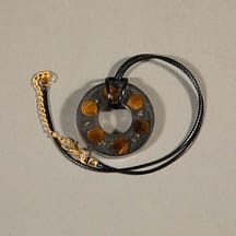 96334 - Organite Pendant Tigers Eye with Gold Clasp