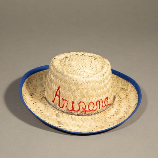 44611 - Embroidered Child's Straw Blue Arizona