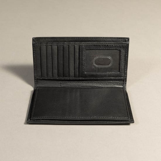 7671 - Checkbook Holder Wallet Black - Image 2