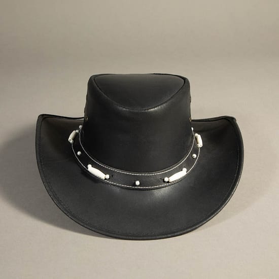 8680 - Leather Hat Black