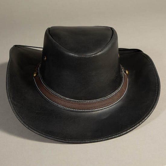8910 - Leather Hat Black