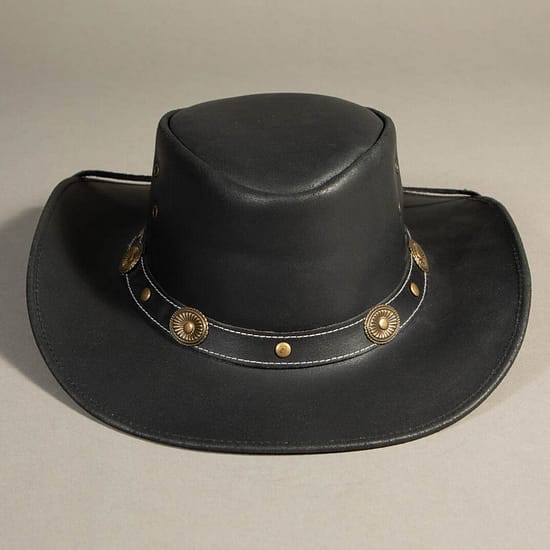 8920 - Leather Hat Black