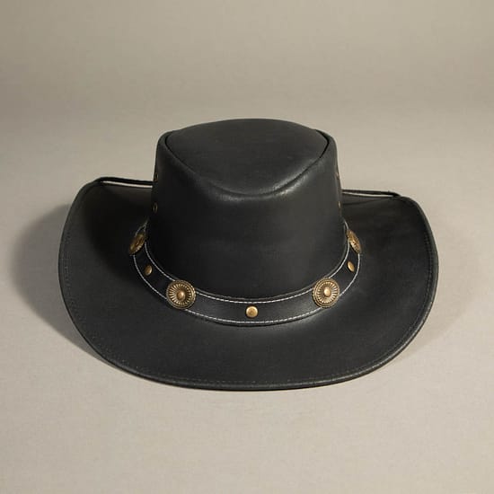 8920 - Leather Hat Black