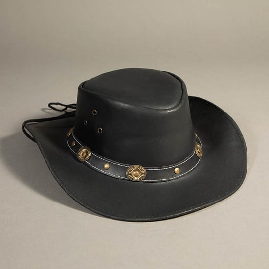 8920 - Leather Hat Black - Image 2