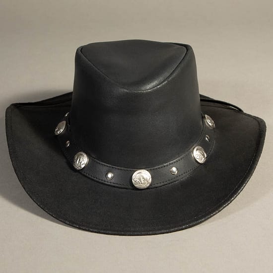 8940 - Leather Hat Black