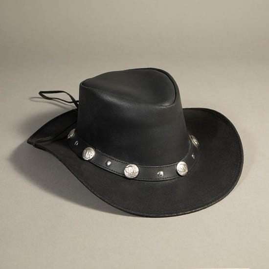 8940 - Leather Hat Black - Image 2