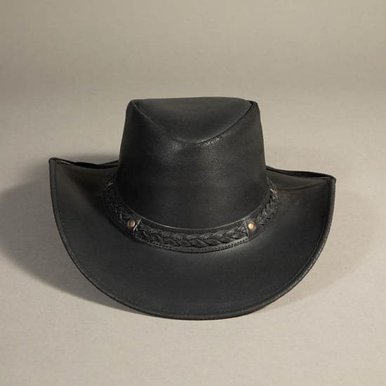 8950 - Leather Hat Black