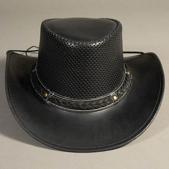8960 - Leather Hat Black