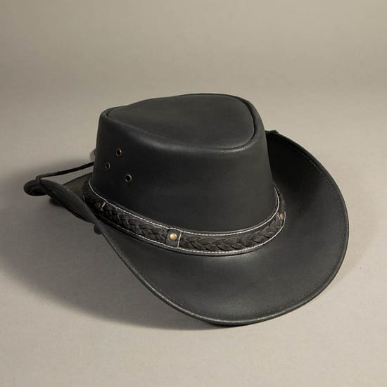 8990 - Leather Hat Black - Image 2