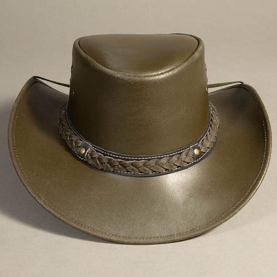 8997 - Leather Hat Olive