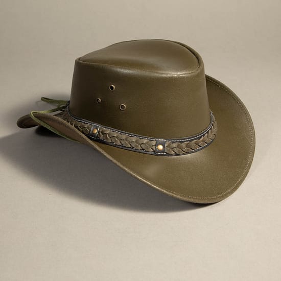 8997 - Leather Hat Olive - Image 2