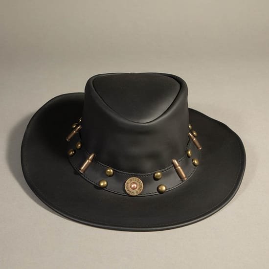 8610 - Leather Hat Black