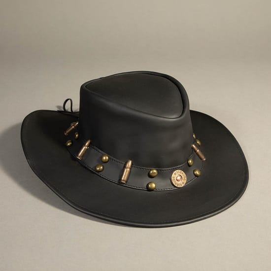 8610 - Leather Hat Black - Image 2