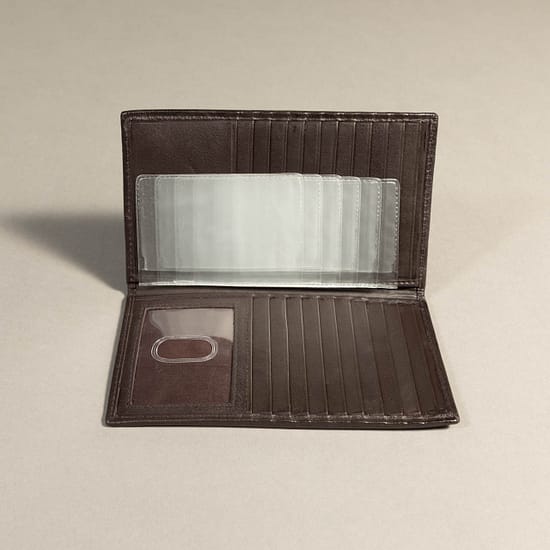 7632 - Checkbook Holder Wallet Brown - Image 2