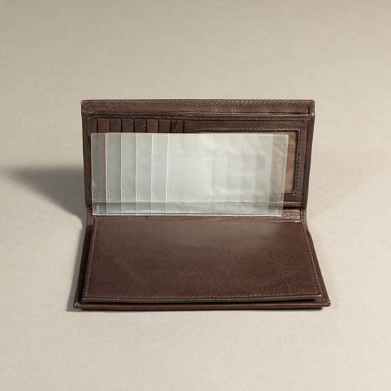 7672 - Checkbook Holder Wallet Brown - Image 2