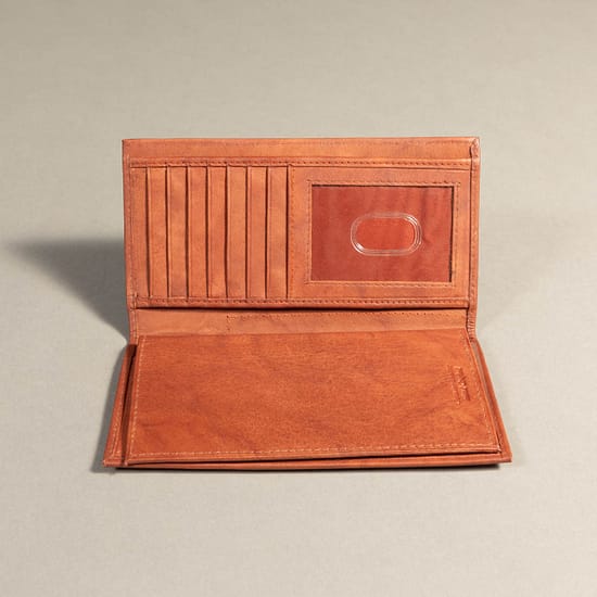 7674 - Checkbook Holder Wallet Light Brown - Image 2