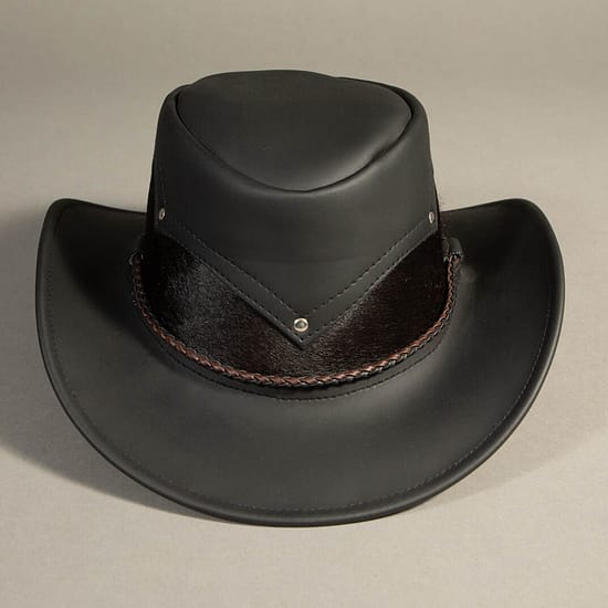 8790 - Leather Hat Black