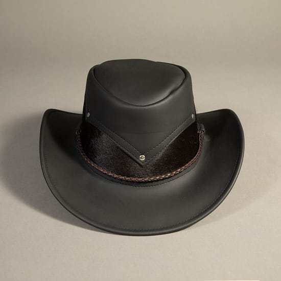 8790 - Leather Hat Black