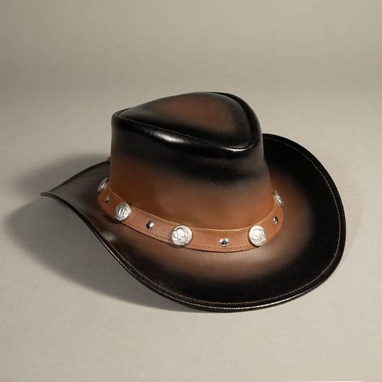 8943 - Leather Hat Two Tone - Image 2