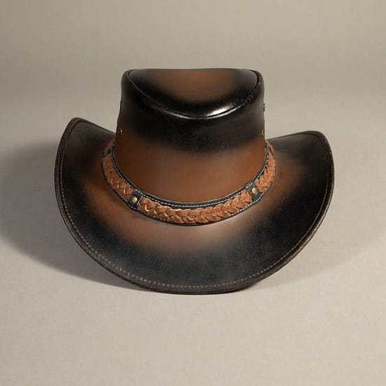 8993 - Leather Hat Two Tone