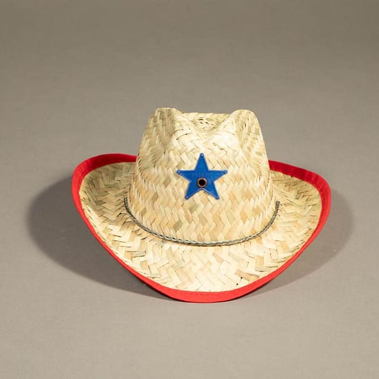 4453 - Infant's Western Straw Red