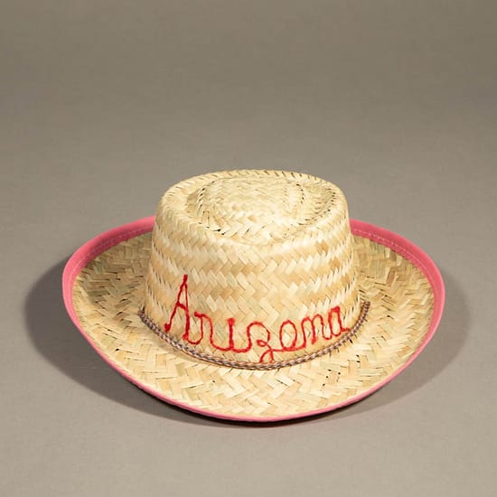 44621 - Embroidered Child's Straw Pink Arizona