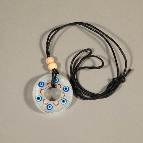 96311 - Organite Pendant Blue With Wood Bead