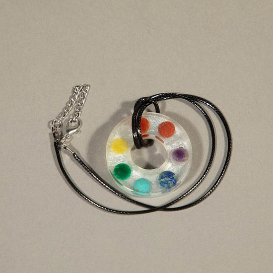 96322 - Organite Pendant Rainbow With Silver Clasp