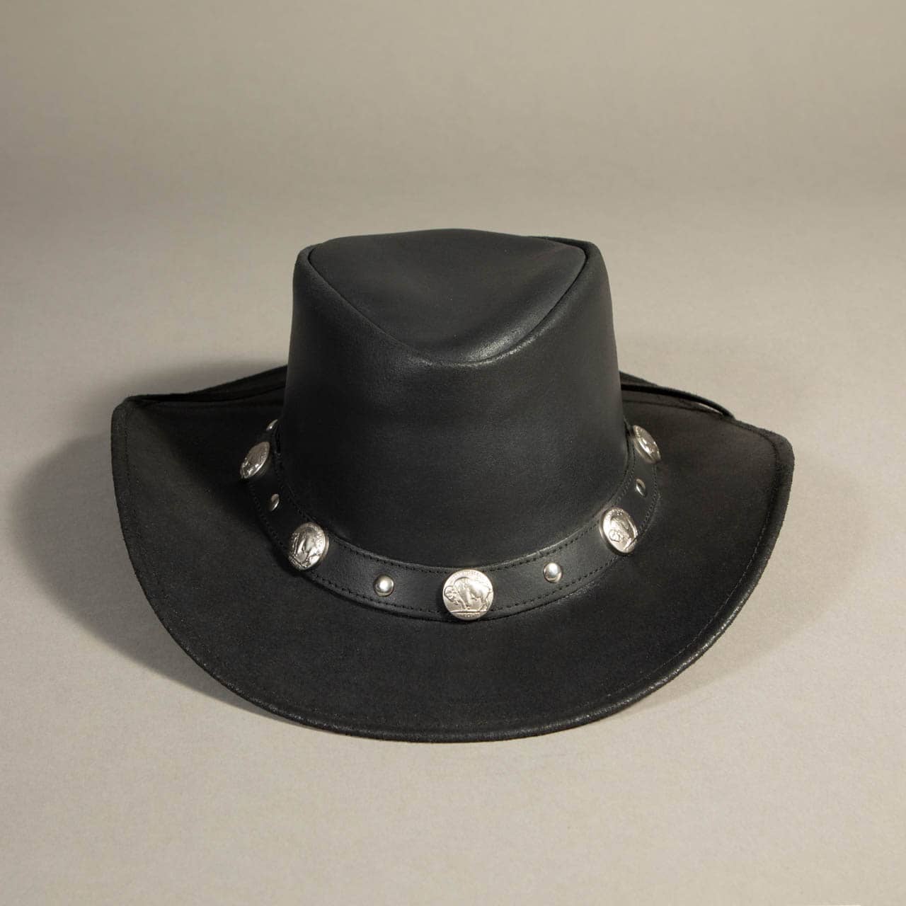 8940 - Leather Hat Black | Amer-I-Mex